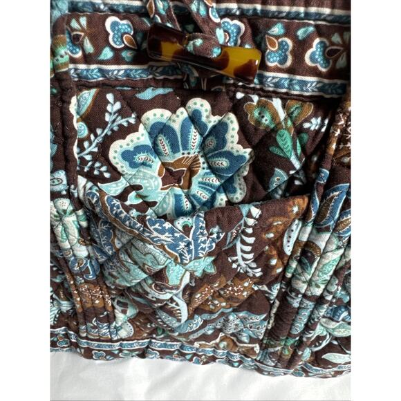 Vera Bradley Large Vera Tote Bag in "Java Blue" Retired Pattern Shoulder Bag EUC - Picture 3 of 8